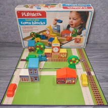 VINTAGE 1980s PLAYSKOOL BUILD N PLAY TOWN BLOCKS #561 COMPLETE WITH BOX! - £13.38 GBP