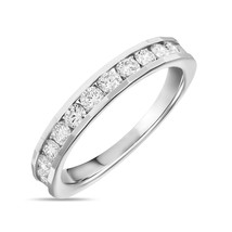 0.48 CT VVS/DE Round Lab Grown Diamond 14k White Gold Engagement Band Gift Ring - £682.91 GBP