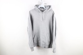 J Crew Knit Goods Mens Size Medium Blank Hoodie Sweatshirt Heather Gray Cotton - £39.62 GBP