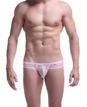 PetitQ by Arthus &amp; Nico Men&#39;s Pink Mesh Stripes Micro-Trunk, Pink, Large - $12.86