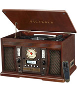 Victrola Nostalgic Aviator Wood 8-in-1 Bluetooth Turntable Entertainment... - $2,952.28 MXN
