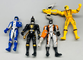 Power Rangers Figures Lot Of 4 Bandi Black, Blue, Yellow, Orange - £16.96 GBP