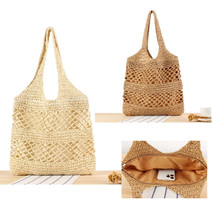 Intricate Women&#39;s Straw Knitted Handle Tote Bag, Beach Bag, Summer Bag, ... - £27.65 GBP