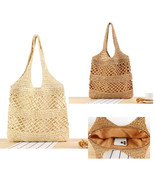 Intricate Women&#39;s Straw Knitted Handle Tote Bag, Beach Bag, Summer Bag, ... - £27.94 GBP