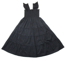 NWT Hill House Ellie Nap Dress in Black Cotton Smocked Midi M Pockets! - $130.00