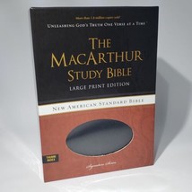 MacArthur Study Bible NASB Large Print 2016 Black Bonded Leather NOB - £48.04 GBP