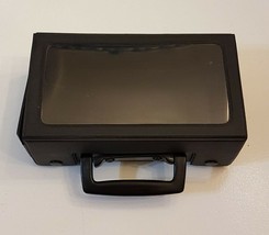 Black PVC Cassette Storage Box w/Handle Holds 11 Tapes See Thru Top  VTG... - £12.39 GBP