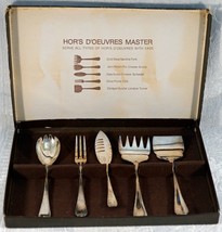 Vintage Godinger Silverplate Hor&#39;s D&#39;Oeuvres Master 5 piece set in Box - $25.99