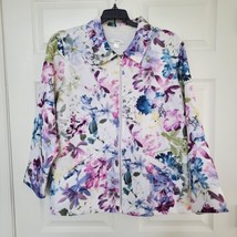 CJ Christopher And Banks Jacket Womens 2x Floral White Blue Purple Pink Floral - £18.05 GBP