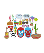 FIESTA PHOTO BOOTH PROPS| Mexican Theme Party Supplies, 26 pcs - £12.06 GBP