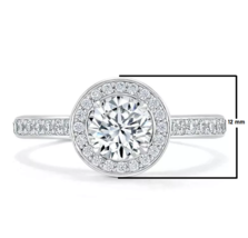 2 Ct Moissanite Halo Engagement Ring 925 Silver Ring For Her - $77.54