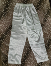 Vtg White Satin Pajama Lounge Pants Bottoms Sz M - $24.74