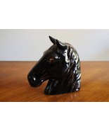 Vtg Wales Ceramic Horse Stallion Head Bust Figurine Statue 6&quot; Black Gold... - $194.41 MXN