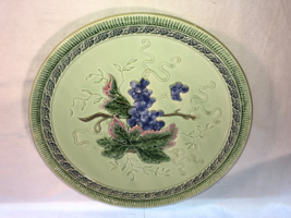 Majolica Grapes Pottery Plate Western Germany 12 Inch Mint - $24.99