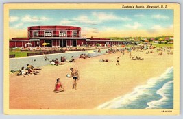 Postcard Newport Easton&#39;s Beach Rhode Island People Bathing In Suits WW2 Era - £4.32 GBP