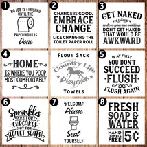 Funny Bathroom Flour Sack Hand Towels - Farmhouse Bath Decor - You Choose - £7.18 GBP