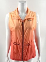 Nike Gradient Orange Coral Running Vest Sz M Ombre Full Zip Sleeveless J... - $39.60