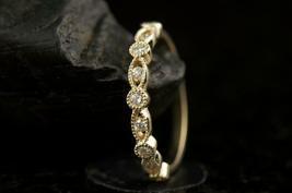 1.30Ct Round Cut Half Eternity Engagement Band Ring 14K Yellow Gold Finish - £62.55 GBP
