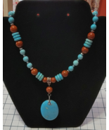 Red Jasper and Howlite Pendant Necklace  - $42.00