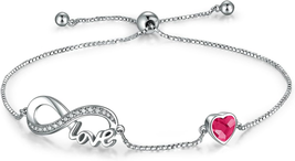 Gift for Mother Wife Girlfriend, Love Heart 925 Sterling Silver Bracelets for Wo - £45.49 GBP