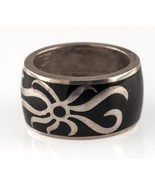 Rage Sterling Silver Men&#39;s Enamel Pattern Band Ring Size 10.5 - $108.51
