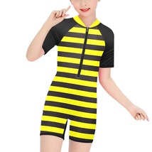 Little Girls&#39; Bumble Bee Short-Sleeve One-Piece Swimsuit Swim Wear - £26.07 GBP