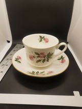 Vintage Royal Bengal Teacup &amp; Saucer Set Pink Rose Spray Bone China India - £10.80 GBP
