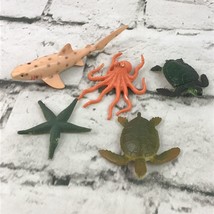 Marine Animal Wildlife Figures Lot Of 5 Octopus Sea Turtles Tiger Shark ... - £3.79 GBP