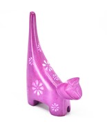Vaneal Group Hand Carved Kisii Soapstone Fuchsia Tail Up Cat 4.5&quot; Figure - £12.65 GBP