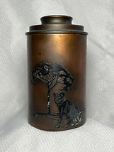 1916 Heintz Art Metal Sterling Overlay Bronze Cigar Canister Cadet Camp ... - $289.95