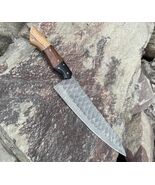 12” Handmade Damascus Fixed Blade  Chef Knife  Japanese Bunka Kitchen Kn... - $28.21