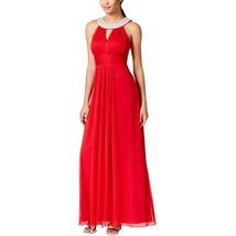 Onyx Nite New Womens Red Embellished Halter Cutout Evening Dress   8    ... - $34.64
