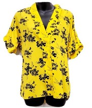 MICHAEL KORS Yellow And Black Blouse Shirt Top X Small - £16.49 GBP