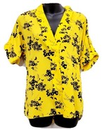 MICHAEL KORS Yellow And Black Blouse Shirt Top X Small - £16.74 GBP