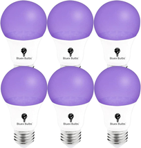 Bluex Bulbs 6 Pack LED Black Light Bulb, 9W A19 E26 Blacklight Bulb Level 385-40 - £19.88 GBP