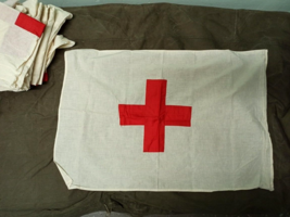 Vintage Soviet Russian Army Red Cross FLAG USSR First Aid Kit Medic Bann... - $24.75