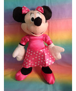 Disney Kcare Kiu Hung Industries Minnie Mouse Pink Dress Plush Doll 13&quot; - $9.89