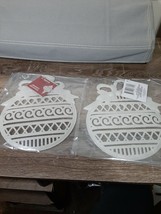 (2) Christmas Ornament Decorations Glittery White Large, Plastic-New-SHI... - £16.45 GBP