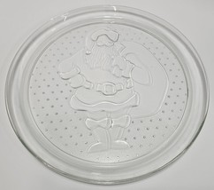 Pre Owned Indiana Glass Santa Claus 13&quot; Round Serving Platter Christmas 3992 - £9.29 GBP