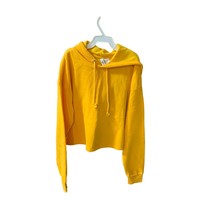 Divided Womens Size XS Yellow Sweatshirt Hoodie Cropped Pull over Long S... - £11.89 GBP