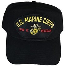 U.S. MARINE CORPS WORLD WAR 2 WWII VETERAN HAT - BLACK - Veteran Owned B... - £14.21 GBP