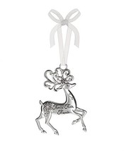 Family, Faith, Friends - Silver Reindeer Zinc Epoxy Glass Christmas Orna... - £8.09 GBP