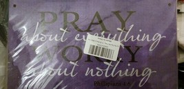 New Wood Pray Sign Phillipians 4:6 Pray about everything Worry about Nothing - £3.95 GBP