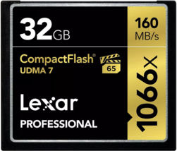 32GB Lexar Professional 1066x CompactFlash Memory Card Includes Clear Case - £22.05 GBP