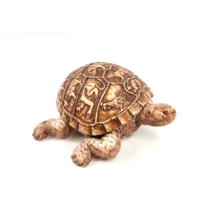 Stone Turtle Carved Trinket Box Sculpture Elephant Lid 5&quot; x 4.5&quot; x 2.5&quot; - £38.52 GBP