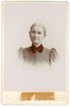 Circa 1890&#39;S Cabinet Card Older Woman Wearing Victorian Dress Van Slyke Mason Mi - £7.49 GBP
