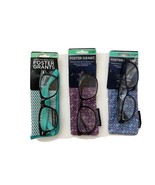 LOT OF 3 FOSTER GRANT  READING GLASSES +1.50 NEW WITH CASE - $22.78 CAD