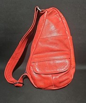 Red Leather Sling Backpack Purse Made in Mexico Crossbody Casual Travel Bag - $742.14 MXN