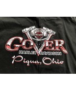Harley Davidson T Shirt Adult XL Black Short Sleeve Mens Piqua, Ohio - £13.32 GBP