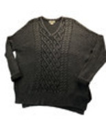 H&amp;ML.O.G.G. Cowl Turtle Neck Sweater Chunky Cable Knit Large Long Sleeves - $25.73
